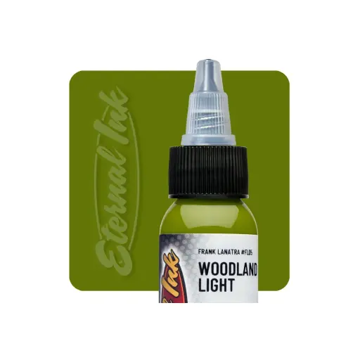 [b_NON_REACH_encre_eternal_woodlands_light-750836] Encre Entrainement Tattoo Verte - Eternal Ink Frank La Natra Woodlands Light - Encre artistique pour l'entrainement au tatouage NON REACH 30 ml*