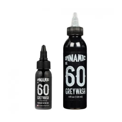 Encre Entrainement Tattoo Grey Wash - Dynamic Ink Greywash 60% - Encre artistique pour l'entrainement au tatouage non reach*
