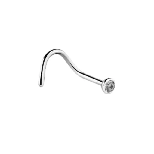 [ST13-ns_stud_nez_sterile_strass-w36_8] Piercing Nez - Titane F136 Stérile Gamme Hand Ink - Stud de nez stérile avec strass*