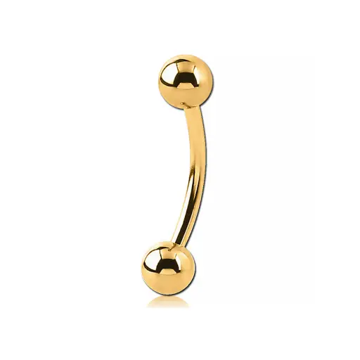 Piercing Banane - Titane Astm F136 Stérile Gold - Banane avec pas de vis interne et bille*