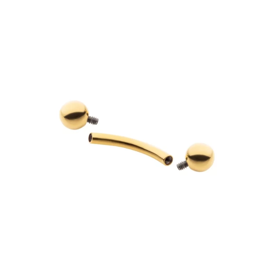 Banane Arcade Stérile Gamme Itc Interne Pvd Gold - Piercing en titane pvd gold pas de vis interne