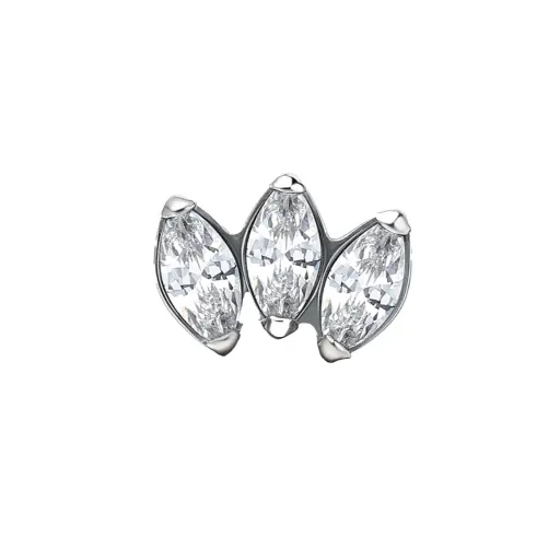 [ns_embout_90-P090_09] Embout Piercing - Titane F136 Gamme Hand Ink - Embout 90 avec pas de vis interne 0,9 mm pour piercing 1,2 mm marquise 3 strass*