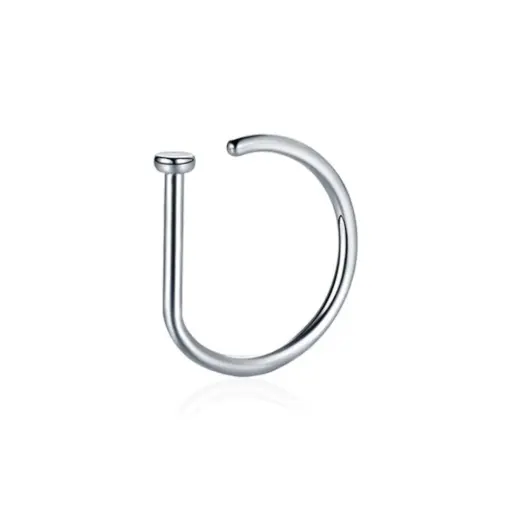 [ST14-ns_anneau_nez_plat_sterile-W31_0808] Piercing Nez - Titane F136 Stérile Gamme Hand Ink - Anneau de nez plat avec disque*