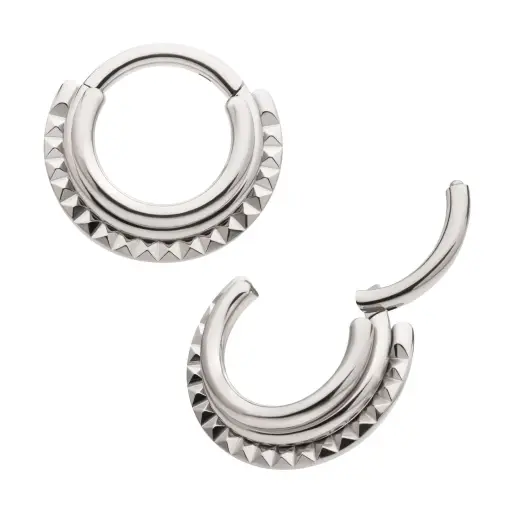 [iv_piercing_anneau_16_clicker] Piercing Anneau - Invictus Titane F136 - Clicker anneau a charnière 1,2 x 8 mm