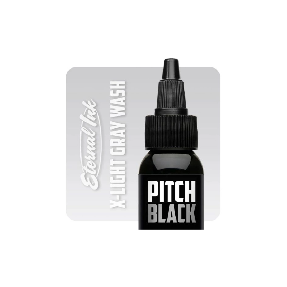 Eternal Ink Pitch Black X-Light Gray Wash - Encre artistique pour entrainement tatouage NON REACH