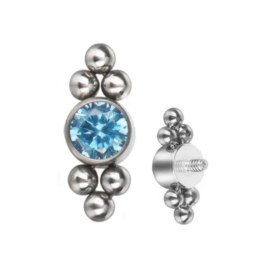 Piercing Embout - Titane Astm F136 - Embout 17 avec pas de vis interne 9 mm*