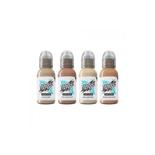 [ki_world_santucci_set-LTSTSS1] Set Encre Tattoo - World Famous Ink Limitless Santucci Skin Tone - Mélange pour le tatouage REACH 4 x 30 ml 