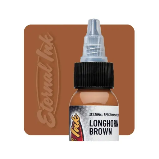 [b_NON_REACH_encre_eternal_longhorn_brown-102577] Encre Entrainement Tattoo Marron - Eternal Ink Seasonal Spectrum Longhorn Brown - Encre artistique pour entrainement au tatouage NON REACH 30 ml*