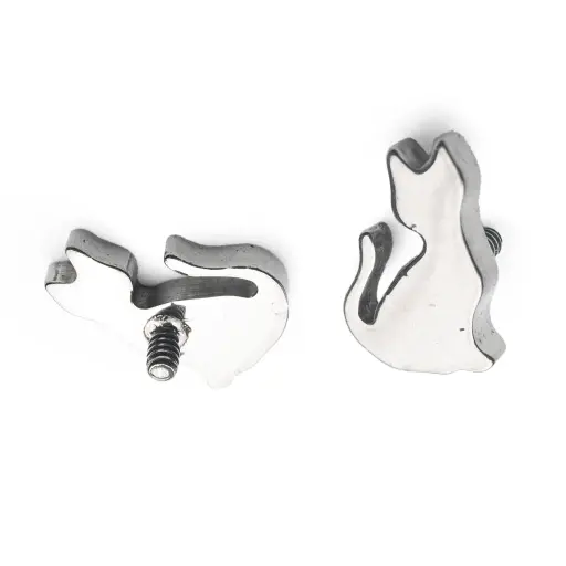 [ns_embout_197-p197_09] Embout Piercing - Titane F136 Gamme Hand Ink - Embout 197 avec pas de vis interne 0,9 mm pour piercing 1,2 mm chat 8 mm*